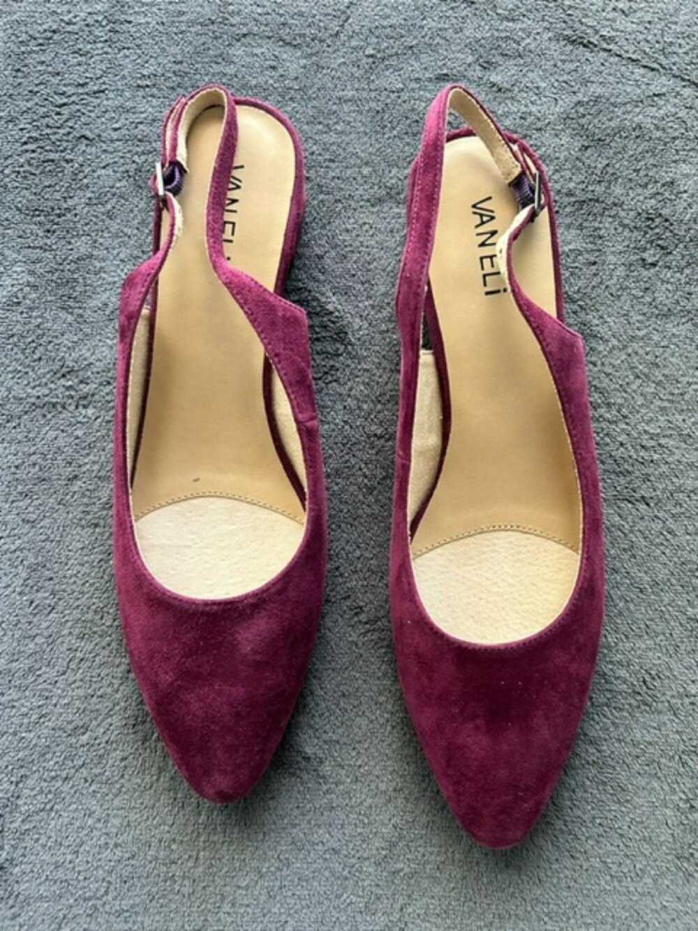 Women's Vaneli Liette Purple Slingbacks, Size 8M